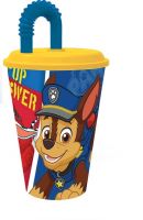 STOR Cup with straw 0.43 l PAW PATROL, blue