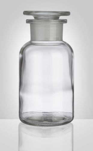 SKLÁRNY MORAVIA Dóza prachovnice čirá, 250 ml, se zabroušenou zátkou