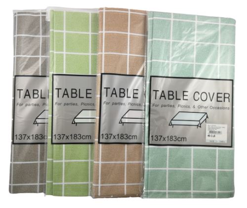 Ubrus 137 x 183 cm, plast, vzor kostky, barvy mix