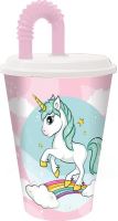 STOR Cup with straw 0.43 l UNICORN