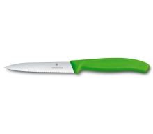 VICTORINOX Knife with corrugated blade Swiss Classic 10 cm, 6.7736.L4, green