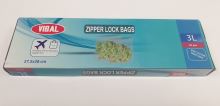 VIBAL Food bags 25 pcs, 3 l, 27.5 x 28 cm, zipper