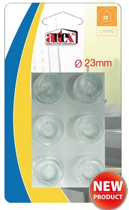 ARTEX Chránič nábytku, nárazník silikon, 6 ks, 23 mm, samolepící