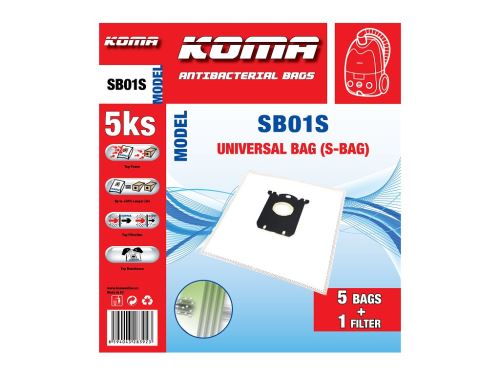 KOMA SB01 Sáčky Universal Bag do vysavače Electrolux, AEG, textilní, S-bag 5ks + mikrofilt