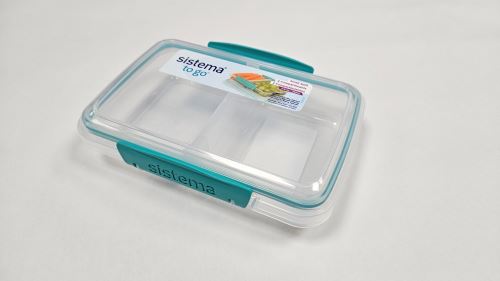 SISTEMA Svačinový box Small Split 350 ml, čirá barvy klipů mix_0