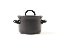 Pot BERYL ø 12 cm, 1 l, black, with lid