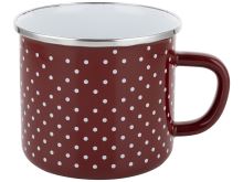 FLORINA Mug RETRO 12 cm 1.24 l, red/dot