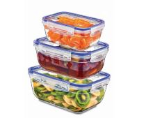 DUNYA plastik Dóza LOCK FRESH sada 3 ks, 1,4 l + 0,8 l + 0,4 l, obdélník