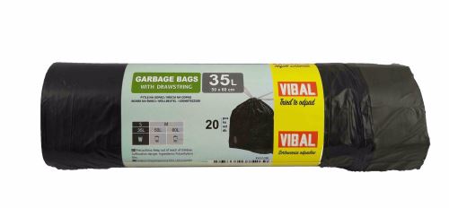 VIBAL Pytle na odpad zatahovací 35 l / 20 ks, slabé