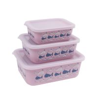WARIMEX AWAVE® rPET food container set, set of 3, pink