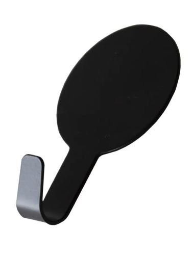 ARTEX Háček nalepovací, kulatý, černý, kov