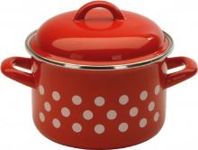 METALAC Pot with lid 14 cm, 1.5 l, red polka dot