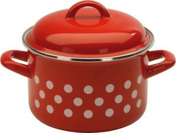 METALAC Hrnec s poklicí 20 cm, 4 l, červený puntík