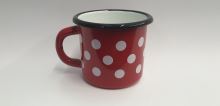 Mug 7 cm 0.25 l, red / white polka dot