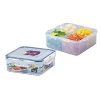 LOCK &amp; LOCK Food container 870 ml, 15.5 x 15.5 x 6 cm with compartments, HPL823C