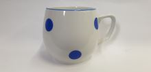 CZECH PORCELAIN BAŇÁK mug 0.3 l, blue polka dot