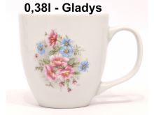 CZECH PORCELAIN Mug MIREK 0.4 l, delicate flowers
