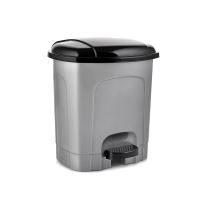 HOBBY LIFE Waste bin 3 l with pedal, silver-black