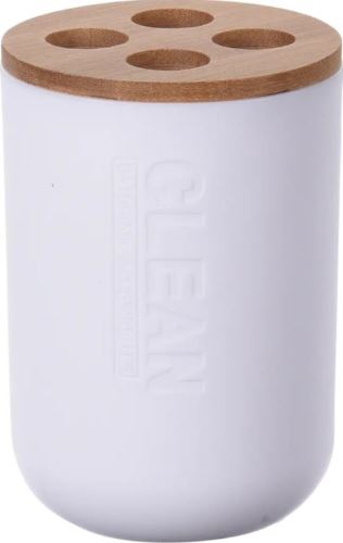 Kelímek na kartáčky 300 ml, 7 x v.11 cm, plast, bílý