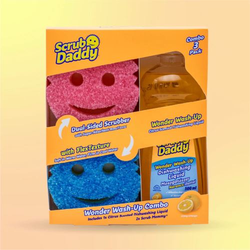 Scrub Daddy Set 2 ks houbiček Scrub Mommy + Prostředek na mytí nádobí 500 ml