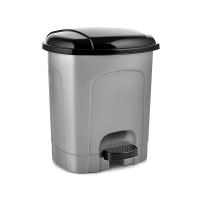 HOBBY LIFE Waste bin 5.5 l with pedal, silver-black