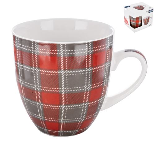 ORION Hrnek jumbo KÁRO 1,1 l šedá, porcelán