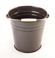 Bucket with lid OLYMP RETRO 28 cm 12 l, white with blue rim, enamel