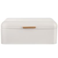 ORION Bread box, WHITELINE bread box 42 x 24 x 16.5 cm, tin/bamboo