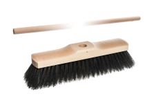 VALA Broom 28 cm, wooden unvarnished, horsehair mixture 50/50, with stick 130 cm