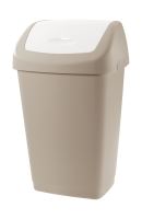 TONTARELLI Waste bin AURORA 15 l, light brown/white