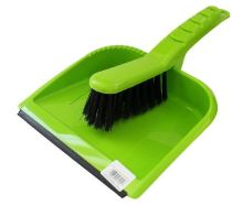Broom with scoop and rubber, mixed colors