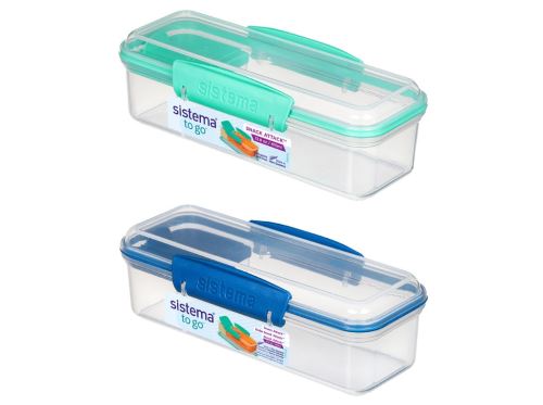 SISTEMA Svačinový box To Go Snack Attack s oddělenou přihrádkou 410 ml, modrá_0