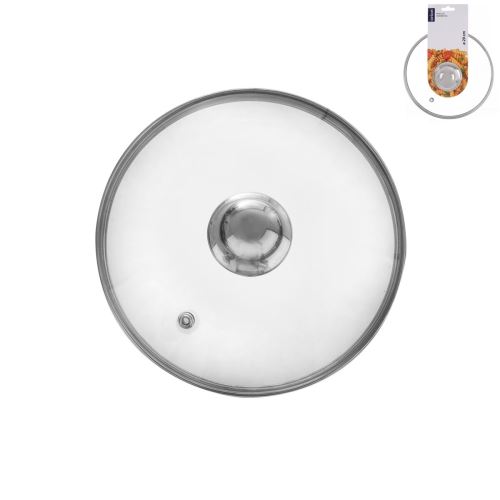 ORION Skleněná poklice 20 cm, s nerezovým úchytem