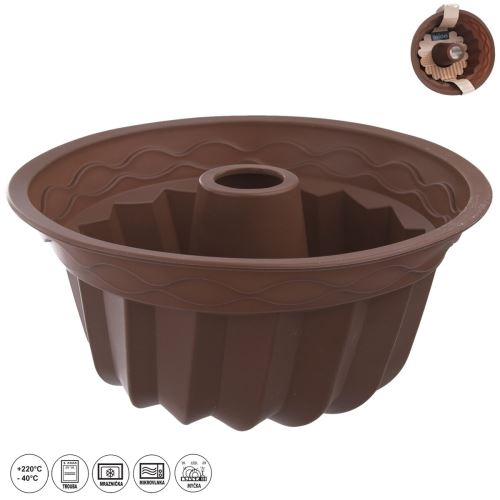 ORION Forma silikonová na bábovku, bábovka, velká, o 23,5 cm, výška 11 cm, hnědá