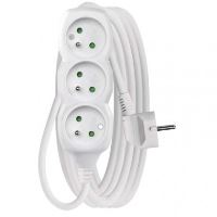 Extension cable white 3 sockets 1.5 m