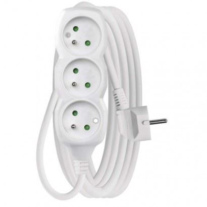 Prodlužovací kabel bílý 3 zásuvky 3 m