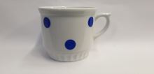 CZECH PORCELAIN COUNTRY mug 0.45 l, blue polka dot