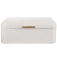 ORION Bread box, bread box WHITELINE Bread box 42 x 24 x 16.5 cm, tin/bamboo, SMALL DEFECT
