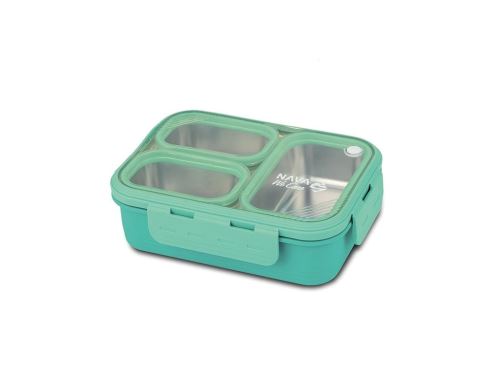 NAVA Dóza na svačinu WE CARE dělená 0,8 l, nerez/plast, zelená_0