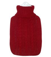 HUGO FROSCH Thermofor CLASSIC in knitted packaging, heating bottle 1.8 l, red