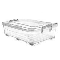 HOBBY LIFE Box with lid MULTI low 30 l, transparent, wheels