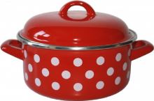 METALAC Casserole with lid 14 cm, 1 l, red polka dot
