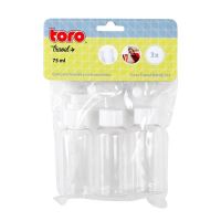 Дорожній набір TORO з 3 косметичних флаконів 75 мл, пластиковий