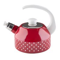 RIESS Teapot 2 l, red polka dot, white handle