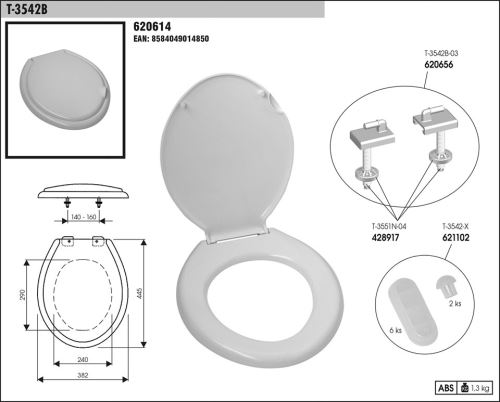SLOVPLAST MYJAVA Sedátko WC T3542, bílé