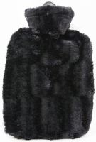 HUGO FROSCH Termofor CLASSIC z umělé kožešiny s podšívkou, ohřívací lahev 1,8 l, černý
