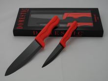 DOMESTIC Set of ceramic knives 2 pcs 10 cm and 15 cm, red / black
