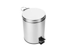 FLORINA Waste bin with pedal 3 l round, stainless steel, with PH insert