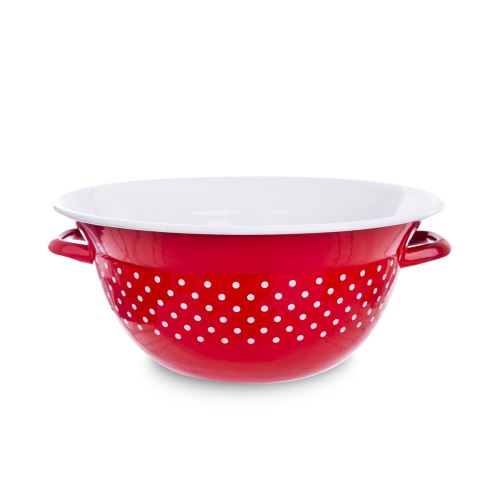 ORION Krajáč s uchy, zadělávací mísa tečka 26 cm, smalt
