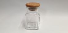 Spice jar, spice 150 ml, glass / wood